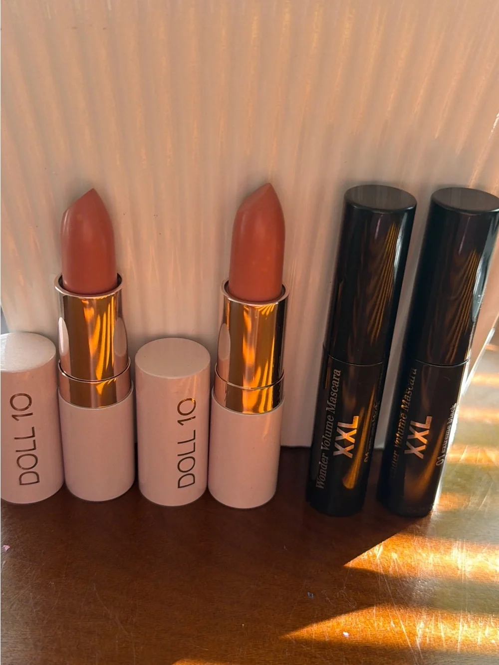 Bundle , 2 , Clarins Mascara Waterproof Duo & 2 , DOLL10 Nude Pink Lipstick Duo
